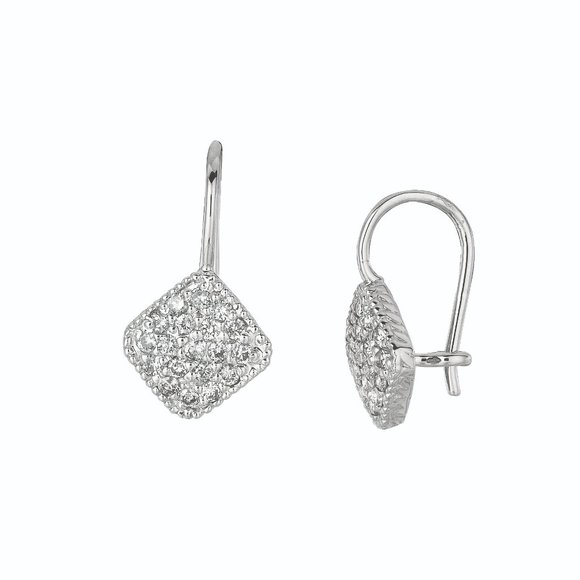 0.5 CT Diamond Square-Shaped Earrings 14K White